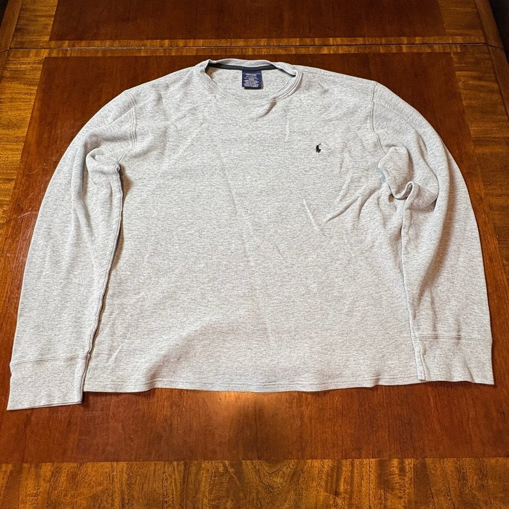 Polo‎ Ralph Lauren Thermal Waffle Knit Long Sleeve Gray 2XL
